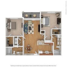 2 Bed 2 Bath 1197 SqFt (1140 Net) 4438 floor plan